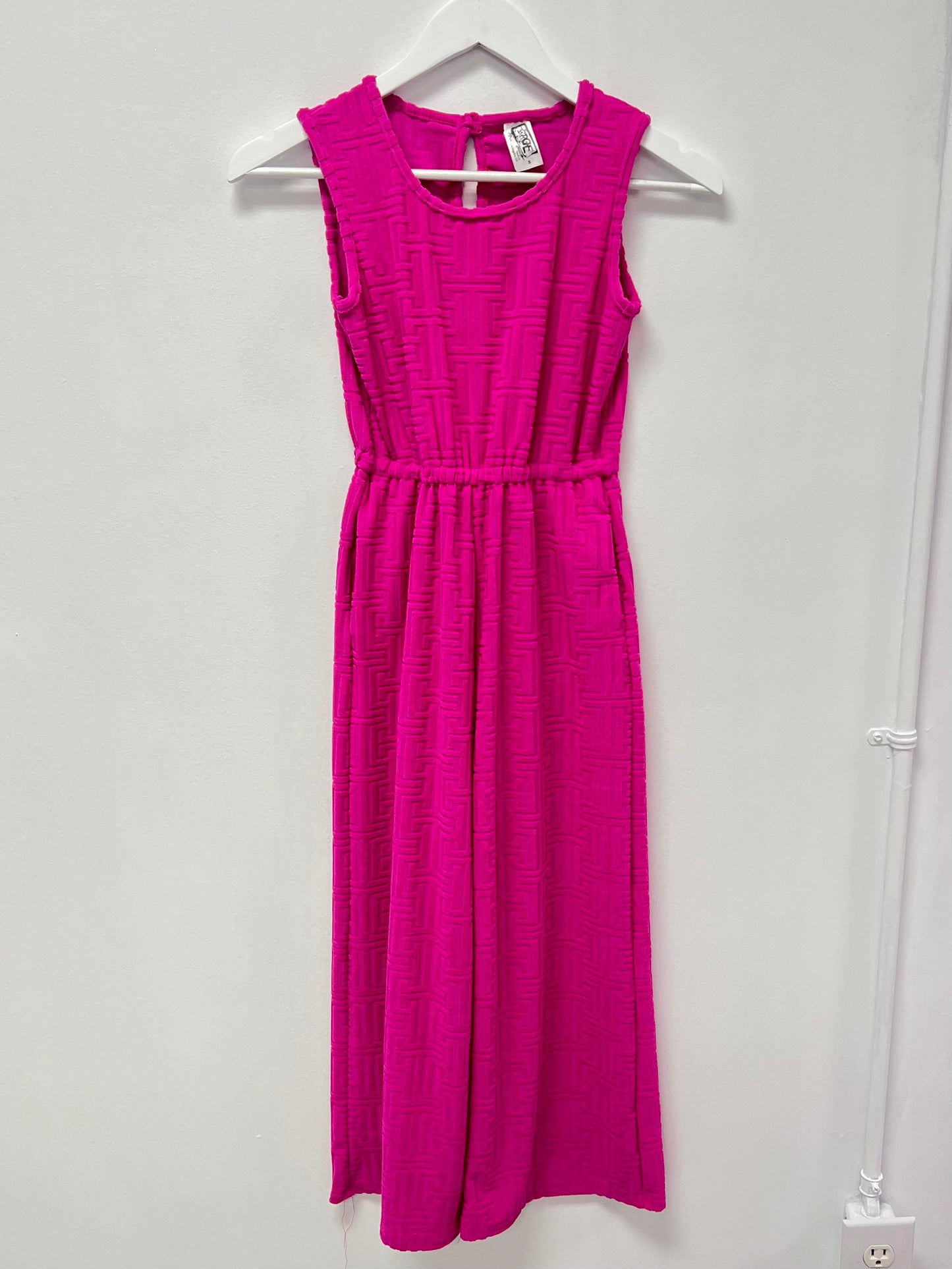 Erge Hot Pink Geovelour Jumpsuit