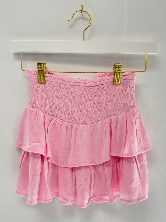 Hayden Blush Smocked Waisted Tiered Skort