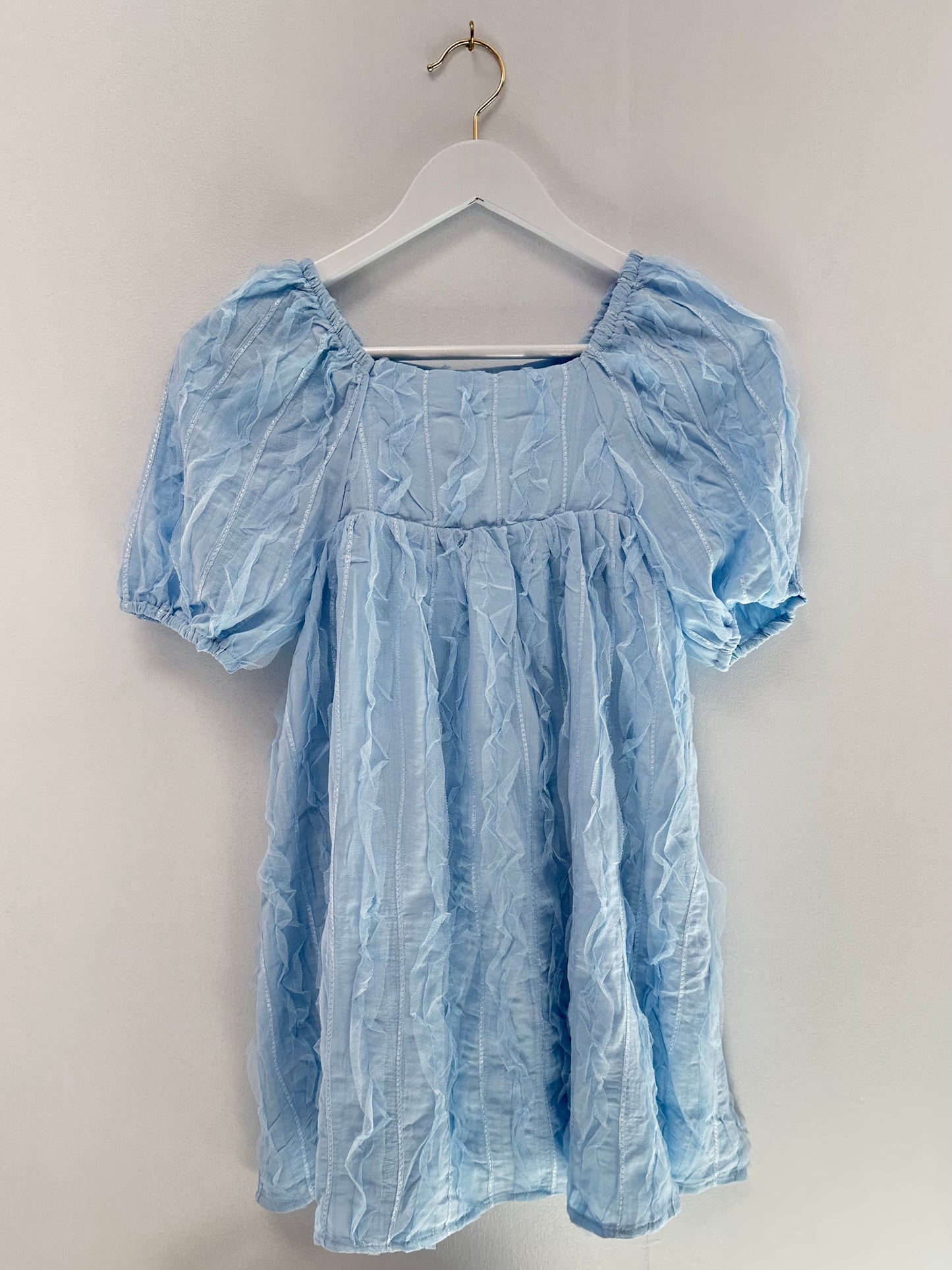 Hayden Baby Blue Bubble Sleeve Dress