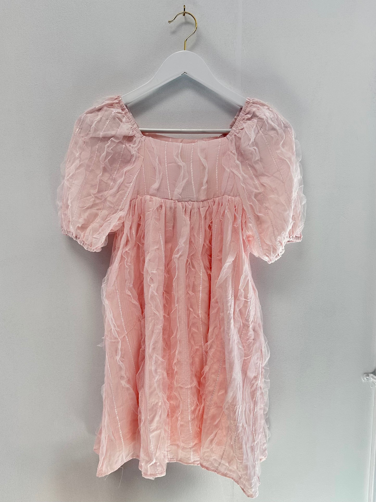 Hayden Light Pink Bubble Sleeve Dress