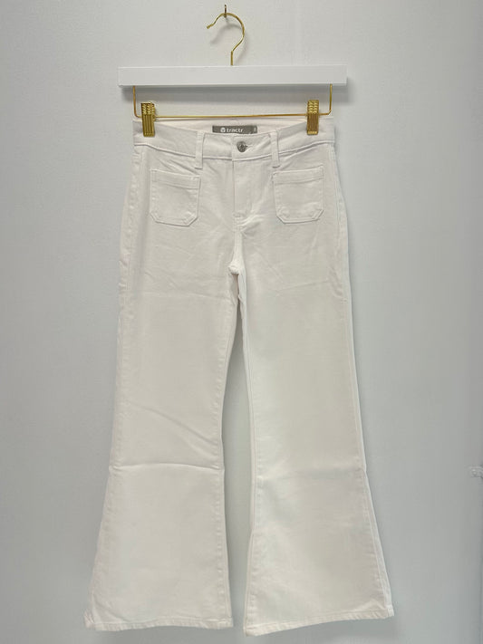 Tractr White Patch Pocket Relax Flare Pant