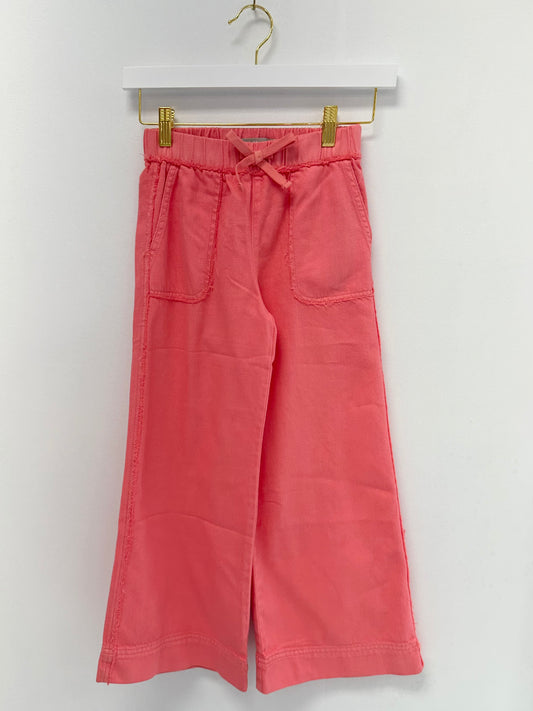 Tractr Color Hi-Rise Patch Pocket Wide Leg Pant