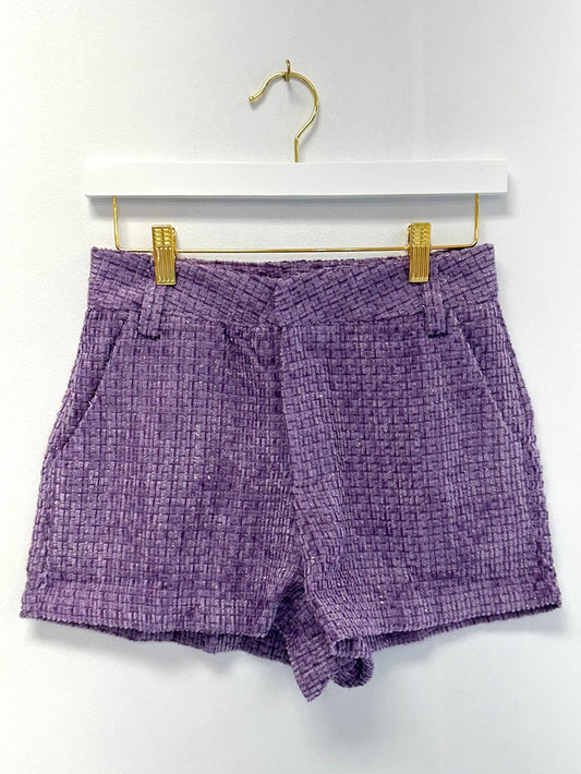 Glam Lavender Textured Shorts