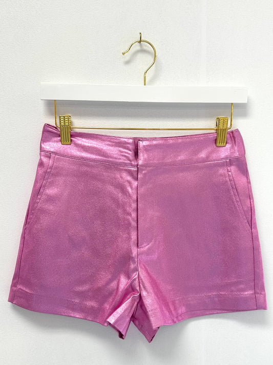 Glam Pink Shimmer Shorts