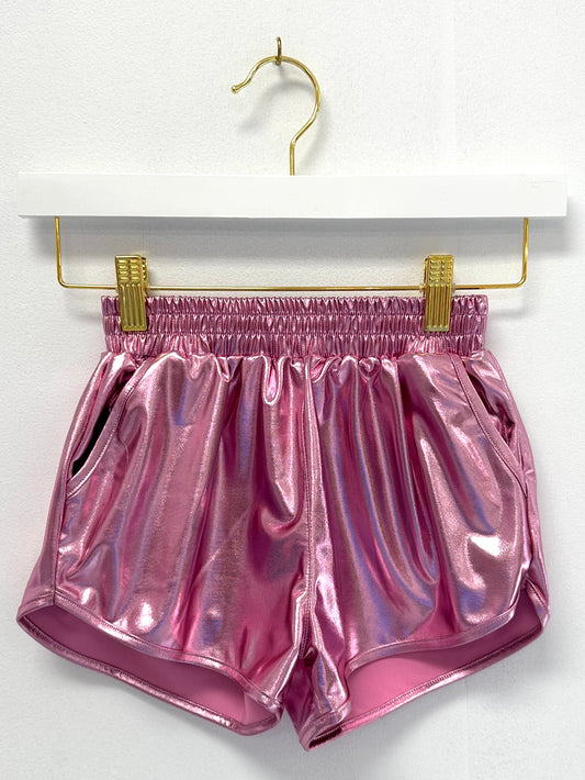 Tractr Pink Metallic Dolphin Short