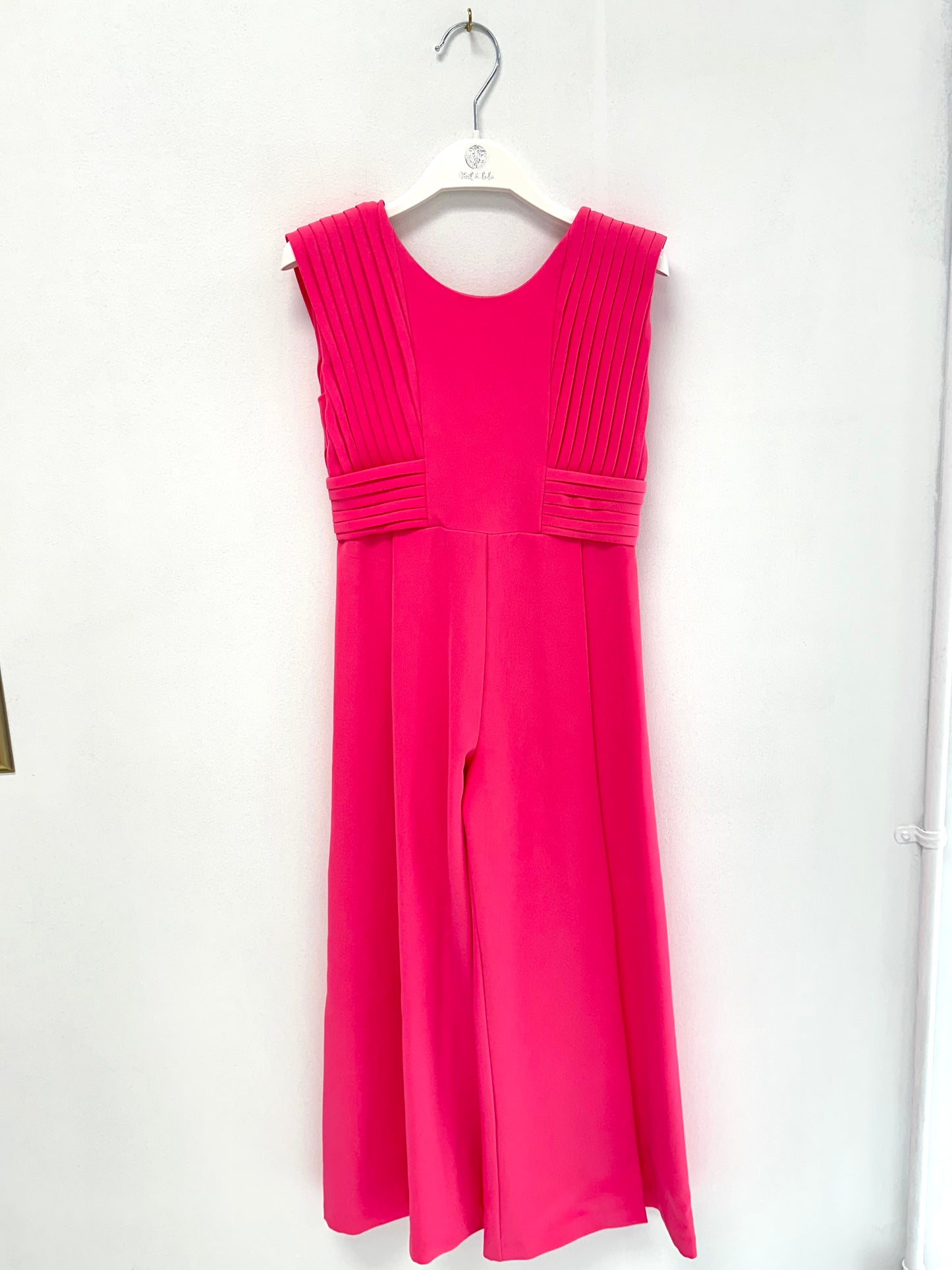 Abel & Lula Hot Pink Pleated Dressy Jumpsuit