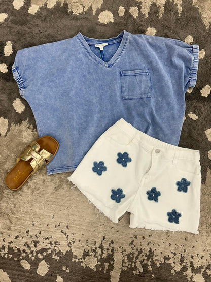 Hayden White Denim Daisy Short