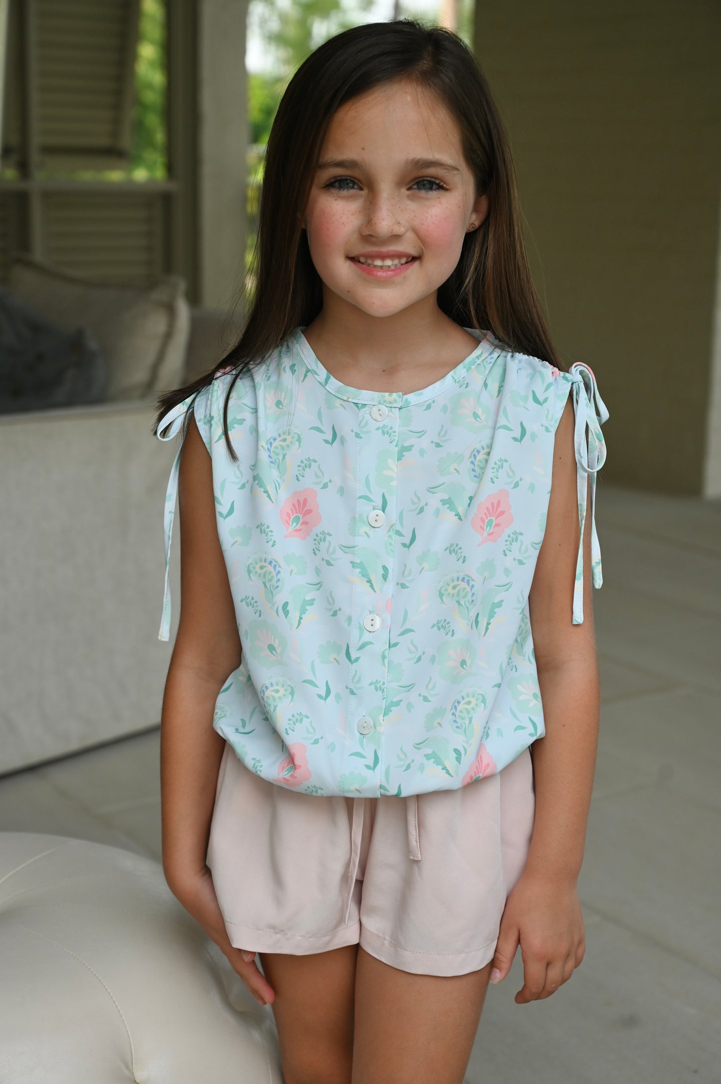 Pleat Pastel Paisley Maggie Top