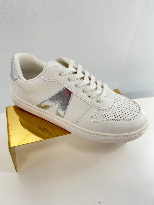 Mia White/Silver Sneaker