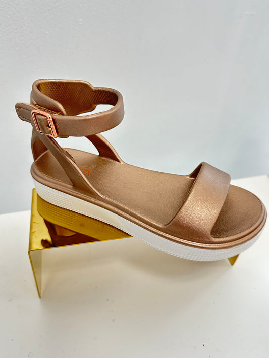 Mia Rose Gold Rubber Platform Sandal