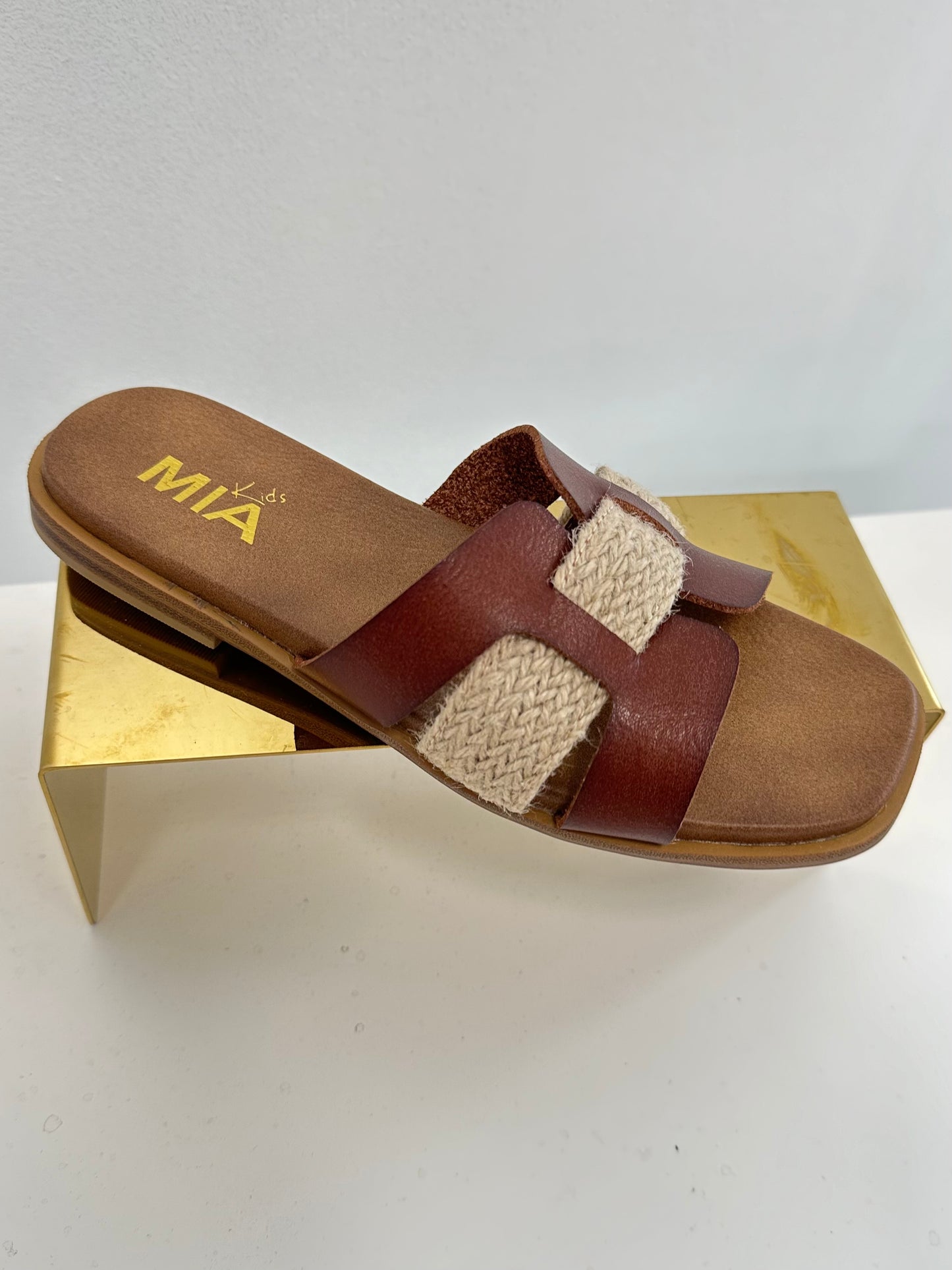 Mia Cognac Slide Sandal