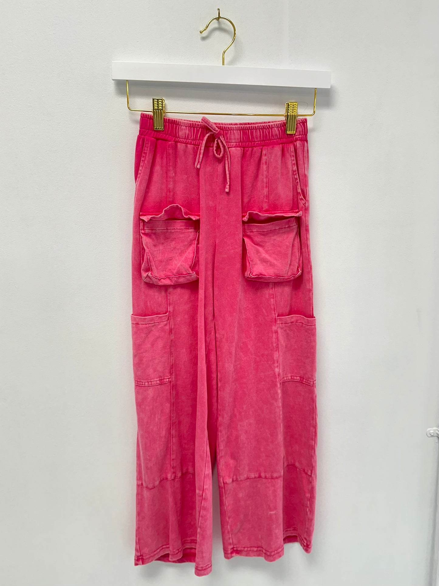 Hayden Pink Acid Wash Cargo Pant