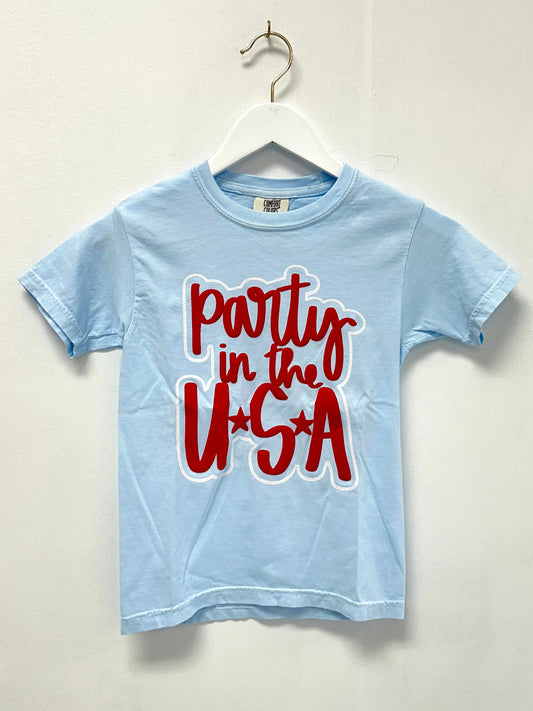 Light Blue Party in the USA Tee