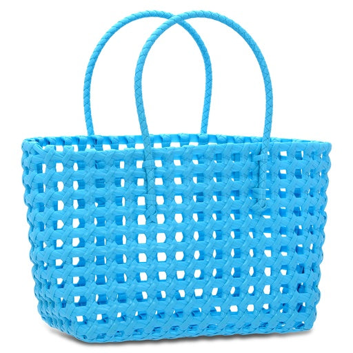 Large Woven Tote- Blue