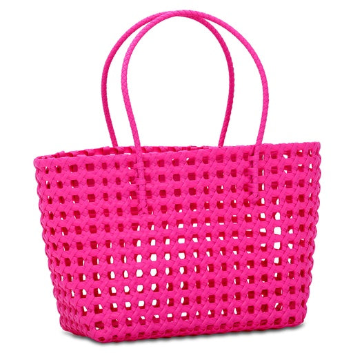 Large Woven Tote- Pink