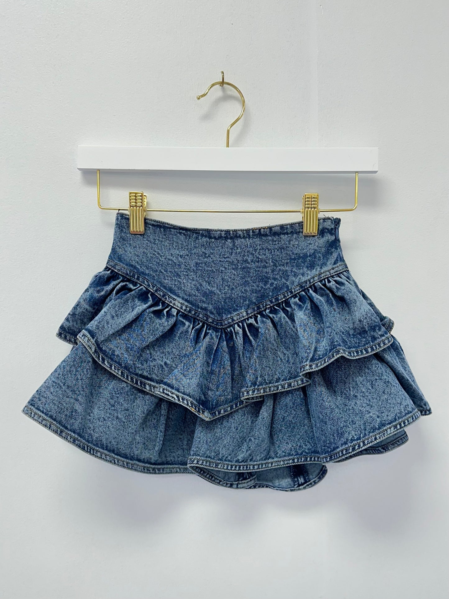 Love Daisy Denim Ruffle Mini Skirt