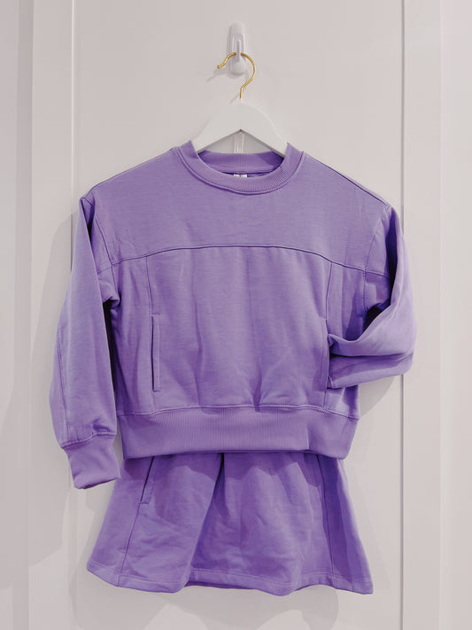 Periwinkle Crew Pullover Skort Set