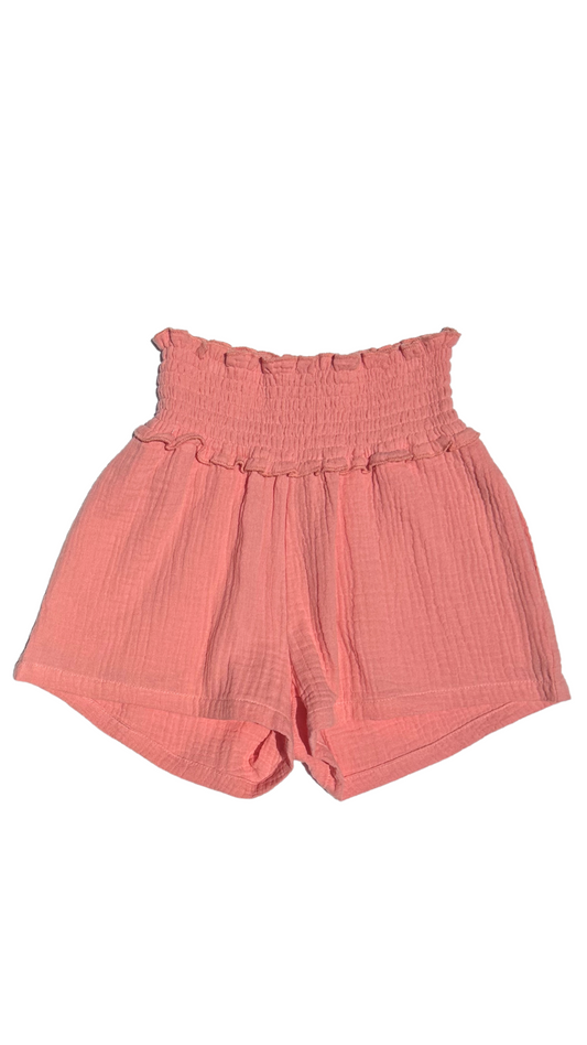 Pleat Coral Gauze Sadie Short