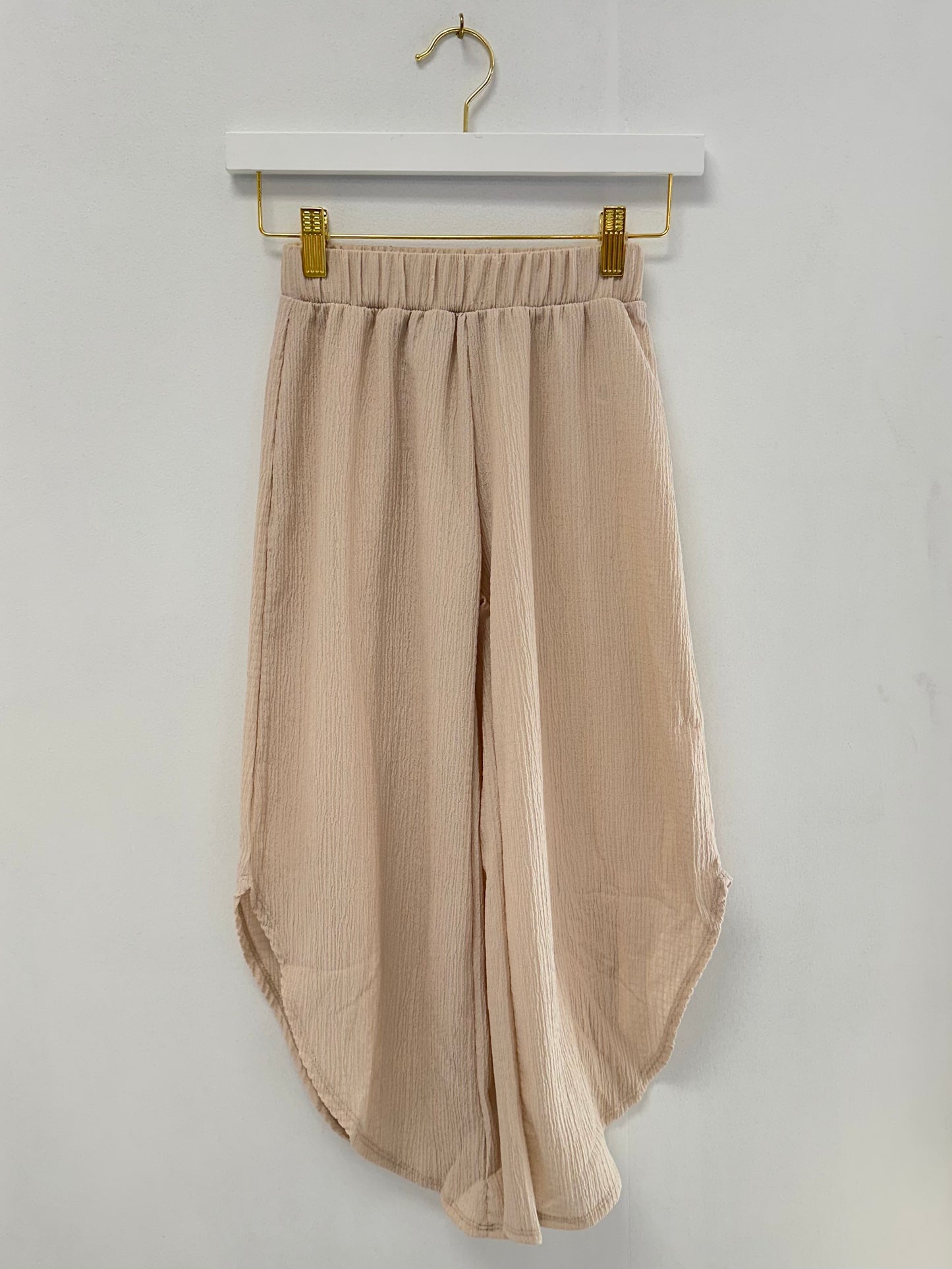 Good Girl Natural Wide Leg Crinkled Pant