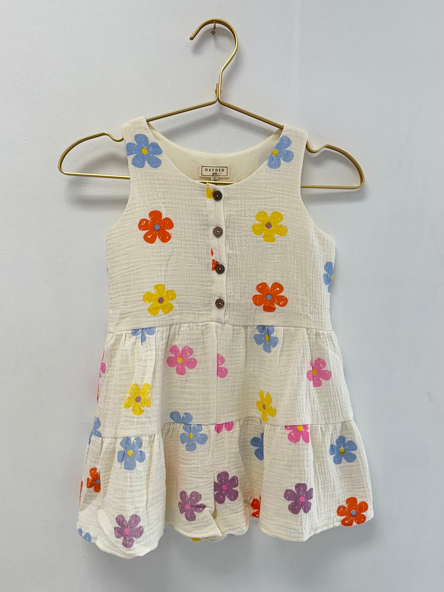 Hayden Ivory Gauze Multi Color Daisy Romper