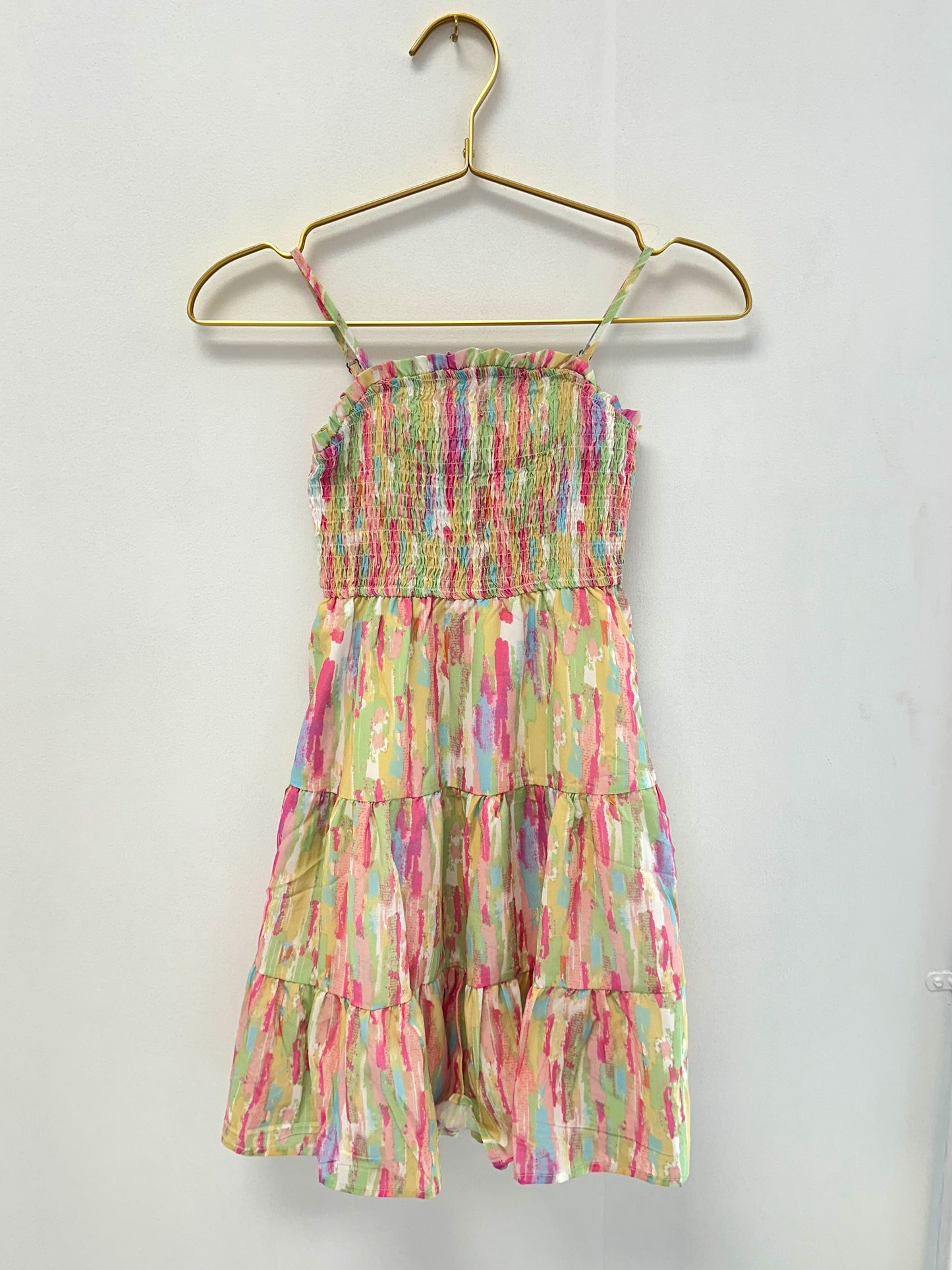 Hayden Watercolor Smocked Strappy Sun Dress