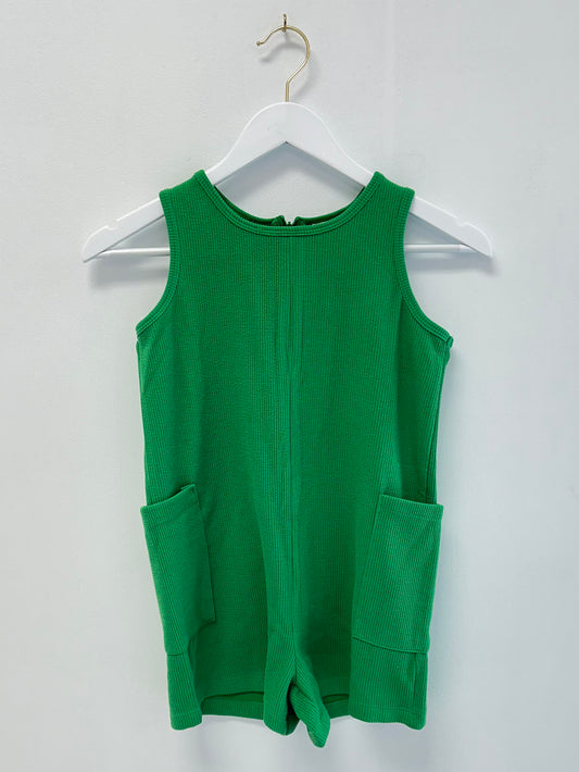 Hayden Green Ribbed Pocket Romper