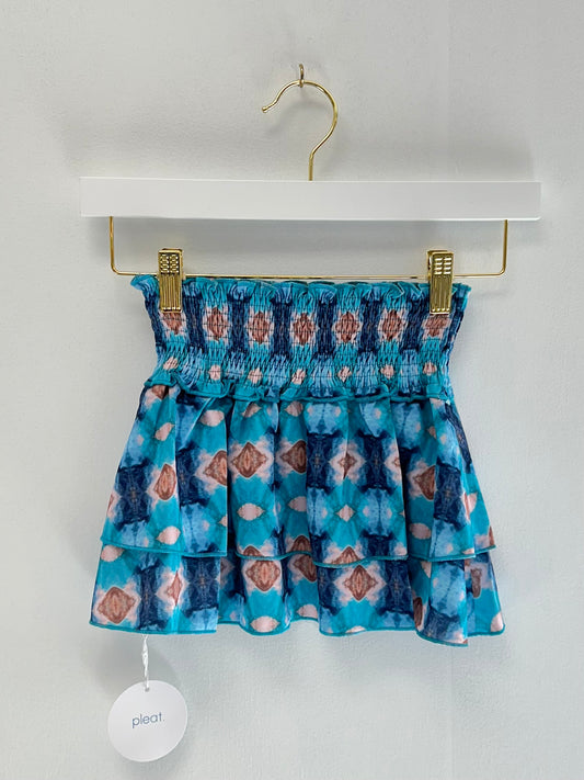 Pleat Blue/Brown Scottie Skirt