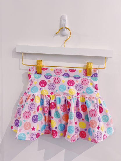 Azarhia Pastel Smiley Gathered Skort