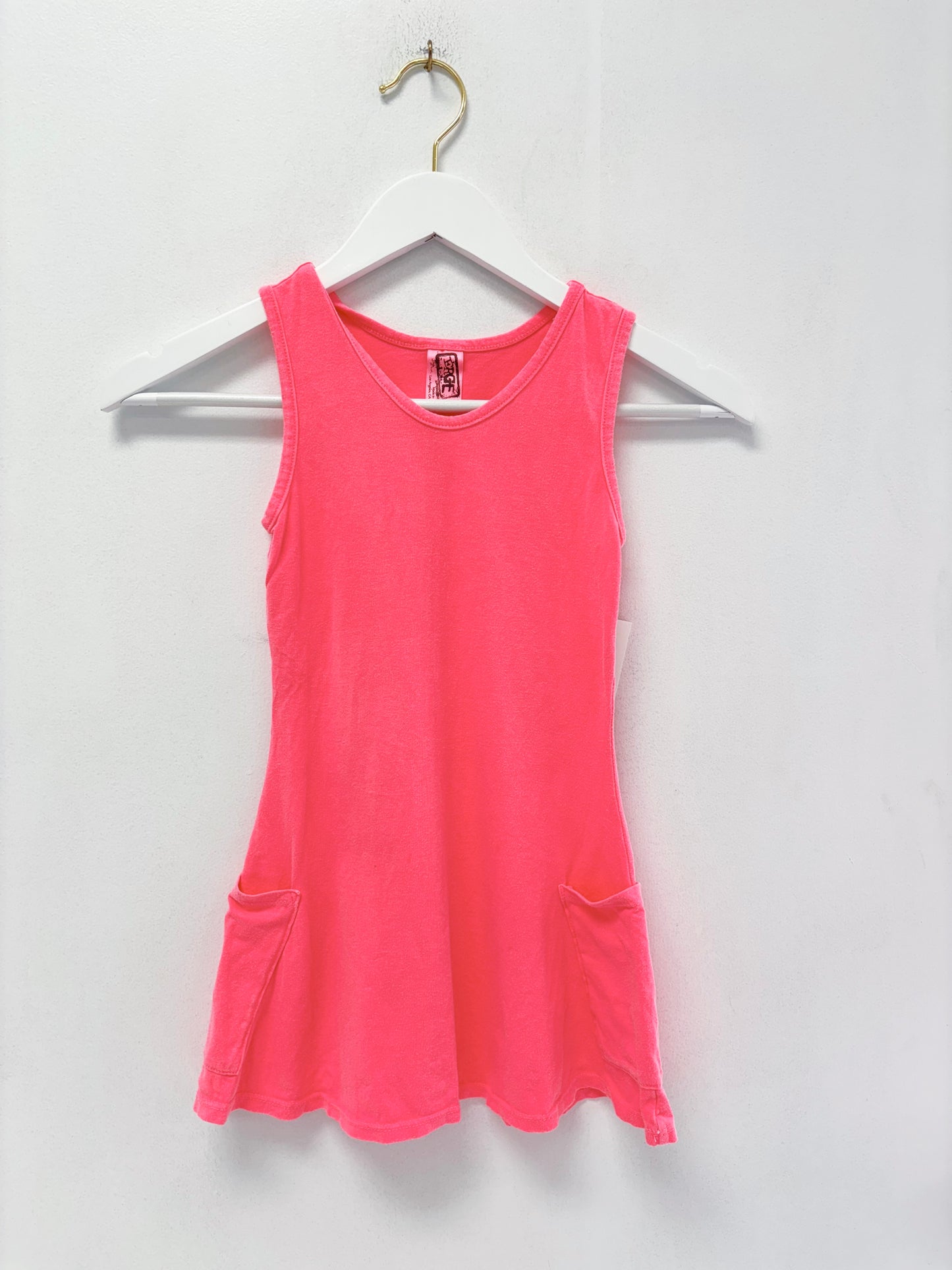 Erge Neon Pink Pigment Wash Pocket Dress