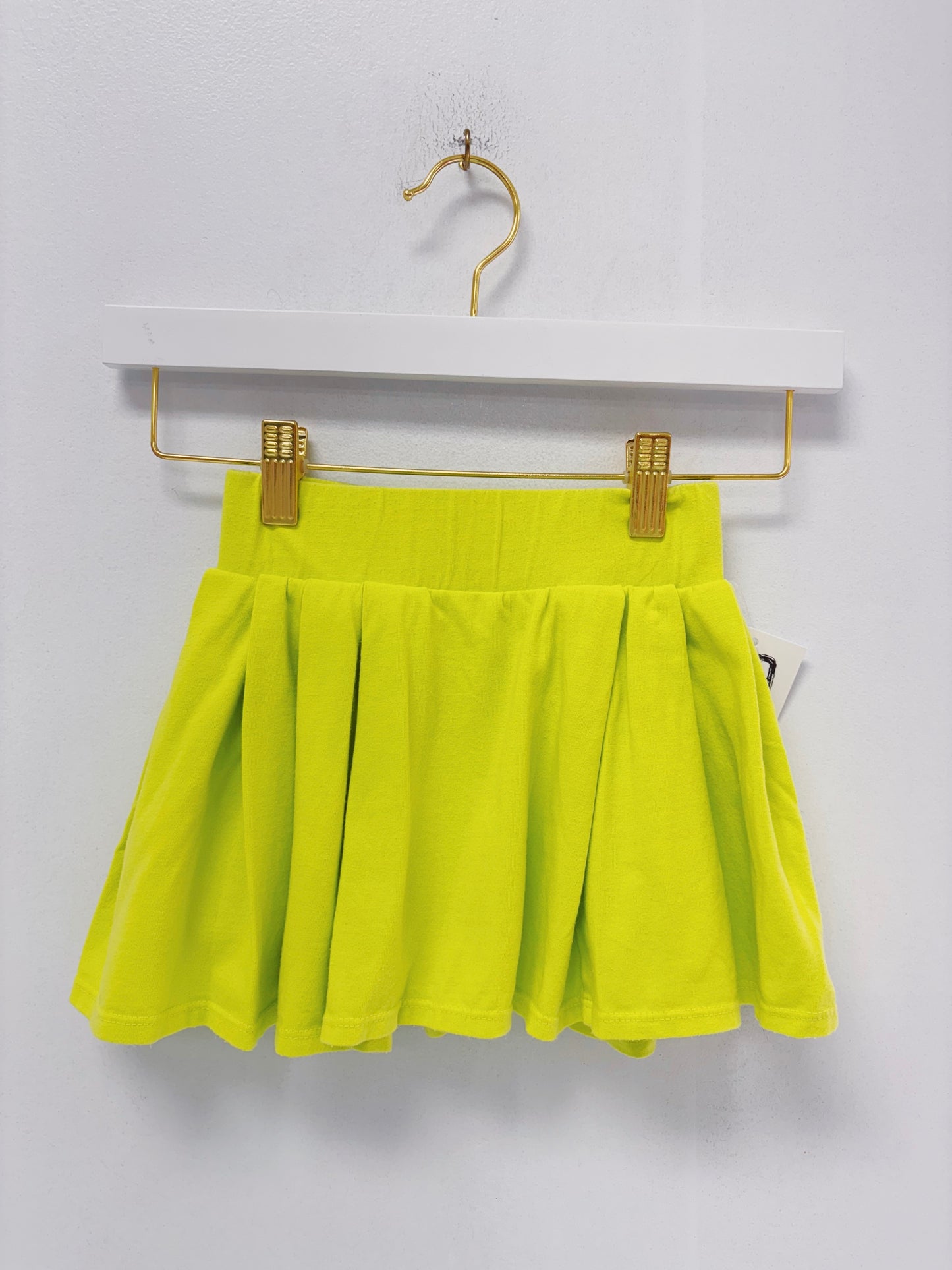Erge Neon Lime Pigment Wash Skort