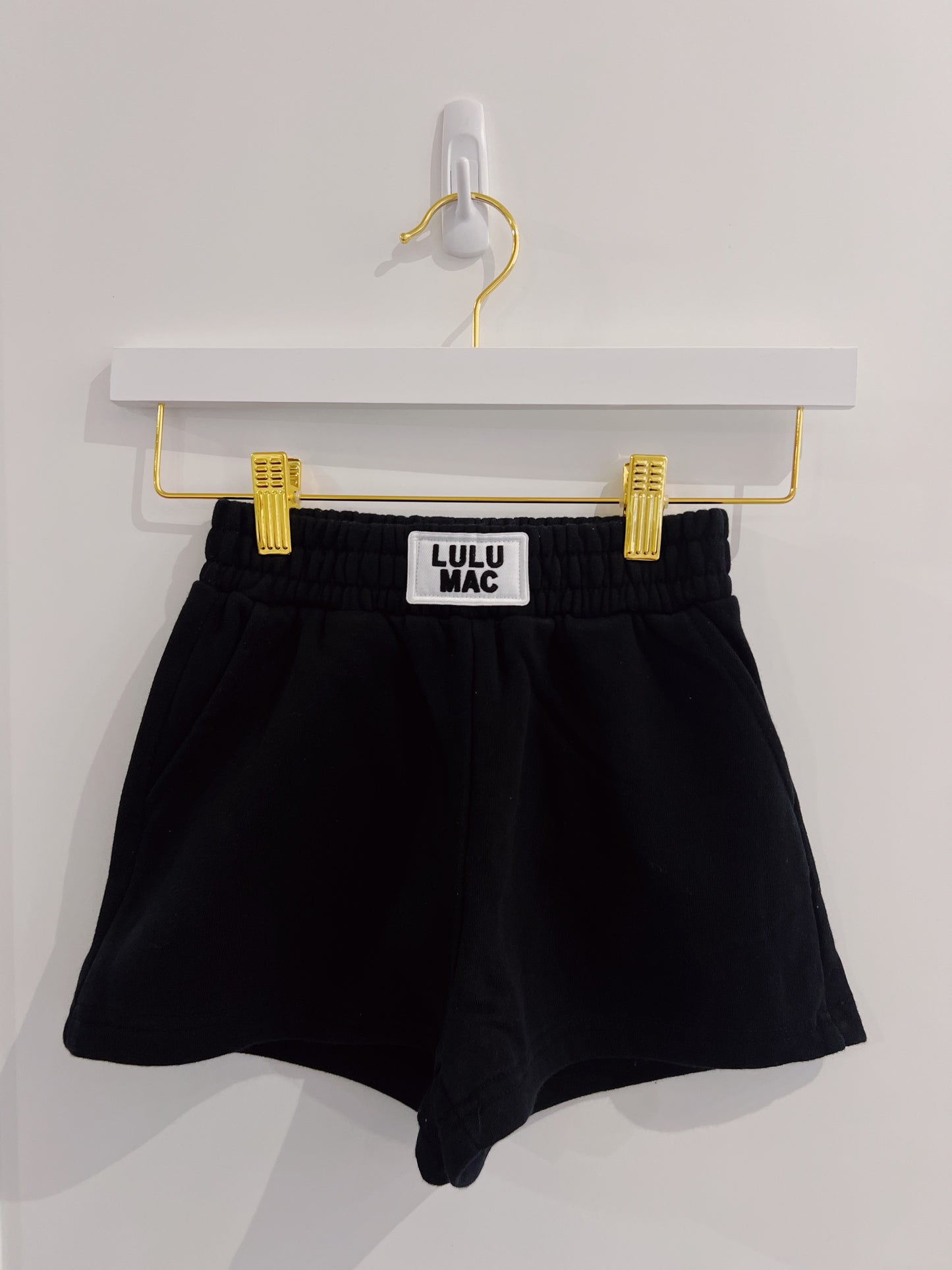 LuLu Mac Kid Terry Cloth Shorts- Black