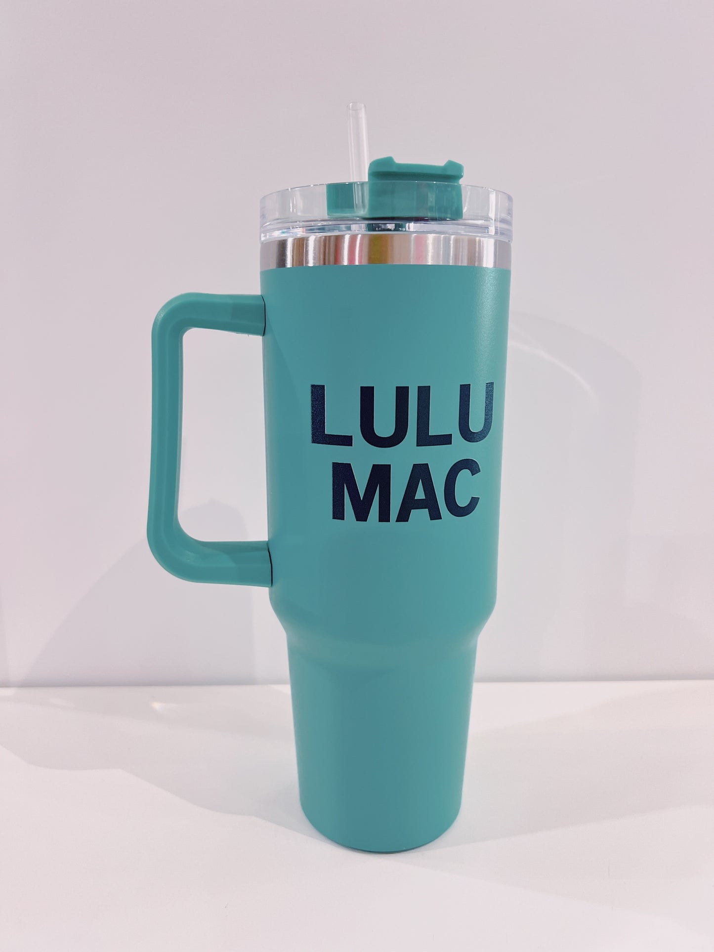 LuLu Mac Mint/Blue Logo Tumbler