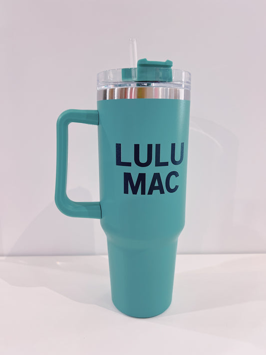 LuLu Mac Mint/Blue Logo Tumbler