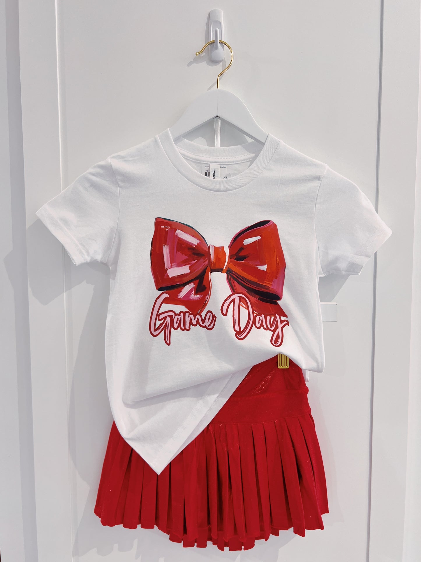 Crimson Game Day Bow Tee