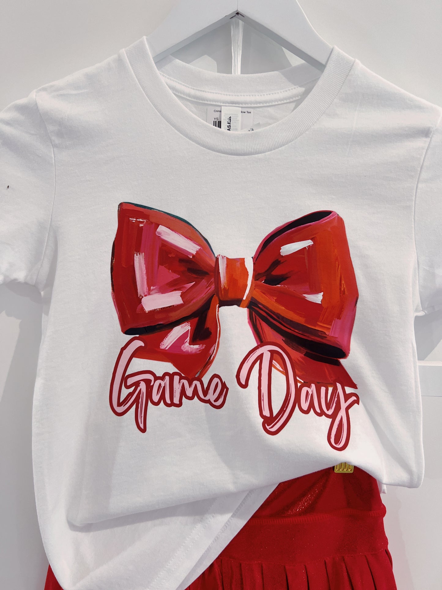 Crimson Game Day Bow Tee