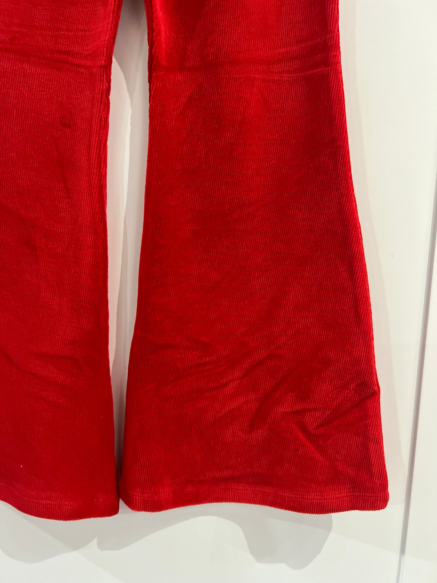 Paper Flower Red Super Flared Bell Bottom Pants