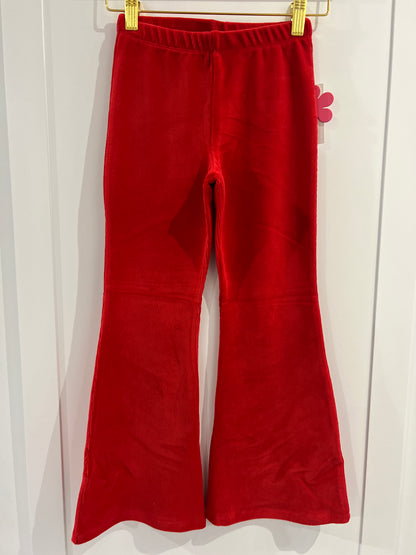 Paper Flower Red Super Flared Bell Bottom Pants