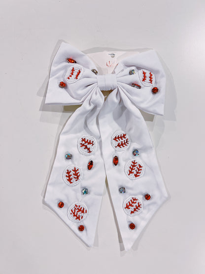 Baseball Beaded Bow