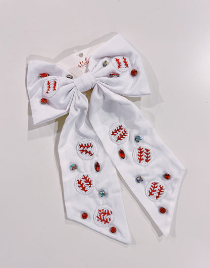 Baseball Beaded Bow