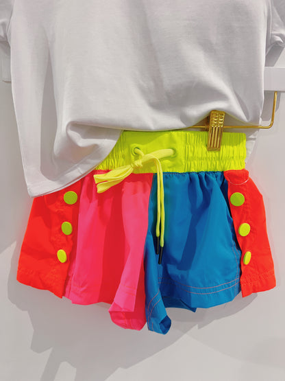 Pink Neon Colorblock Short