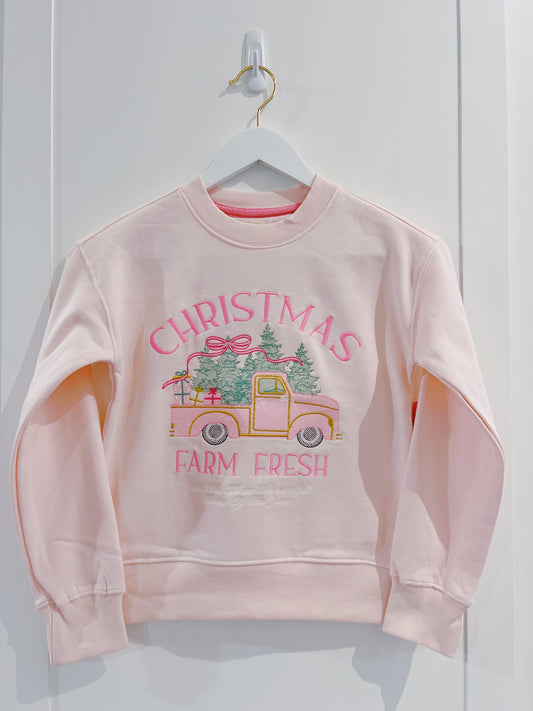 Paper Flower Christmas Farm Fresh Graphic Sweatshirt