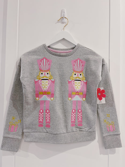 Paper Flower Nutcracker Emb Sweatshirt