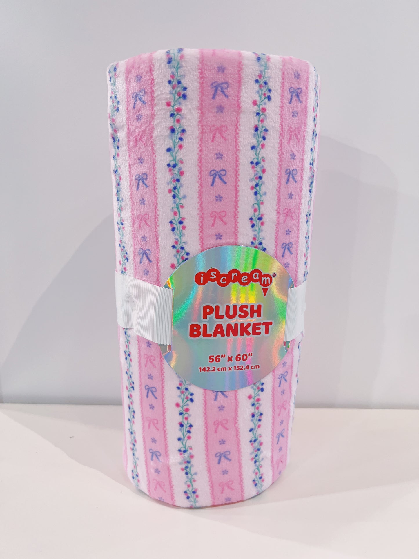 Floral Stripes Plush Blanket