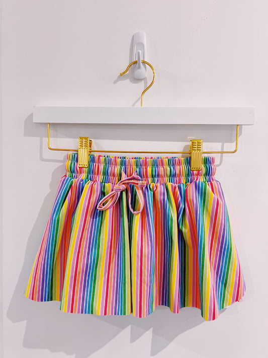 Rainbow Stripes Butterfly Shorts