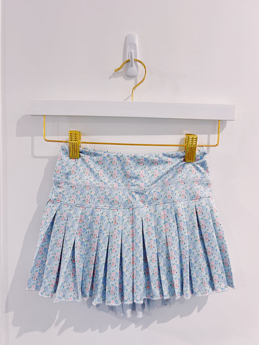 Grand Blue Flowers Mini Pleat Skort