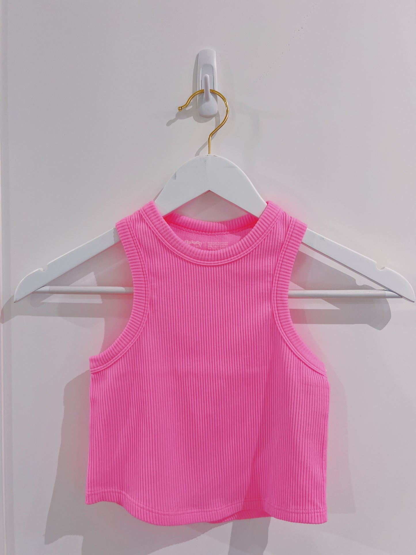 Crop Racer Back Tank- Rose