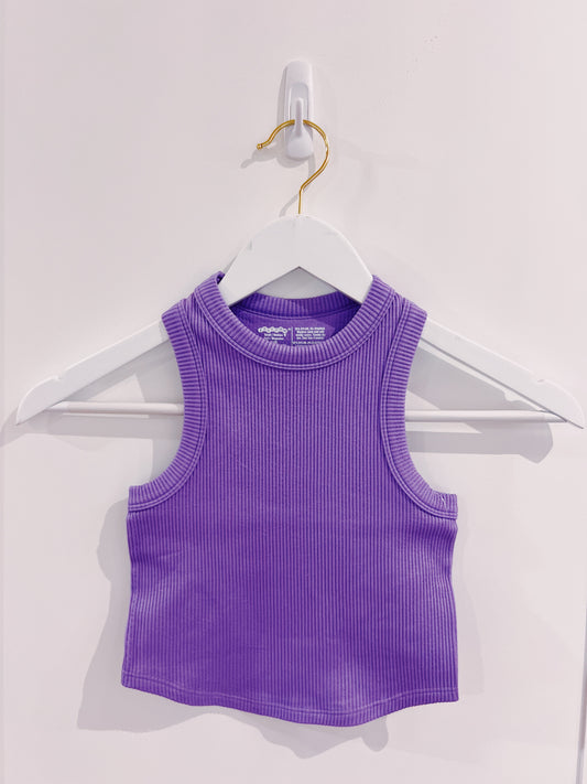 Crop Racer Back Tank- Vivid Violet