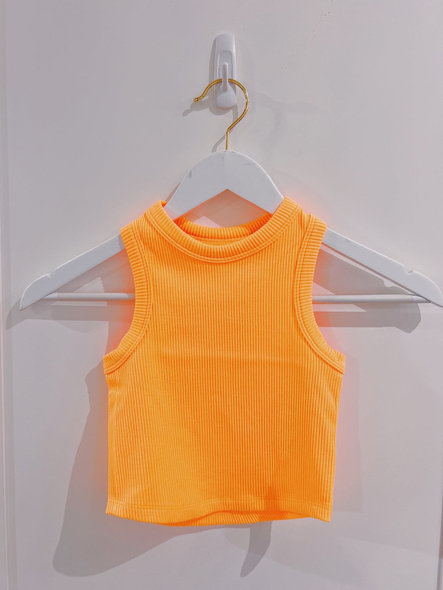 Crop Racer Back Tank- Melon