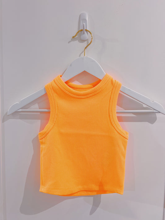 Crop Racer Back Tank- Melon