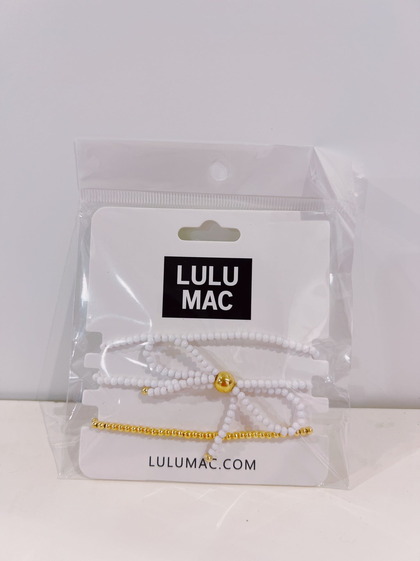 Bow Bracelet Stack- White